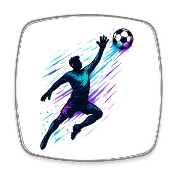 Défilé des gardiens de but de football Action dynamique - Magnet carré - blanc - Devant