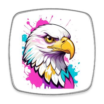 Colorful Eagle Graffiti Portrait - Square fridge magnet - white - Front
