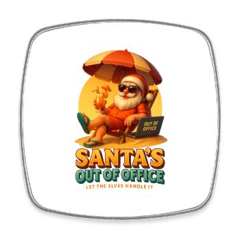 Santa's Out of Office – Funny Christmas Vacation - Square fridge magnet - white - Front