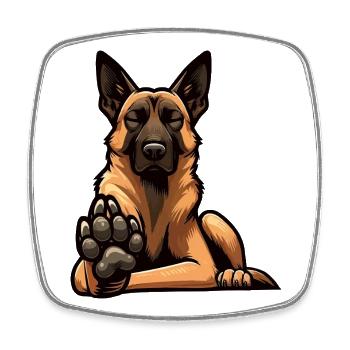 Malinois Belgian Shepherd Malinois Owner - Square fridge magnet - white - Front
