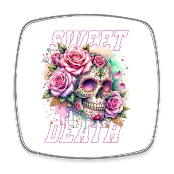 Flowers Skull Beauty Bloom - Square fridge magnet - white - Front