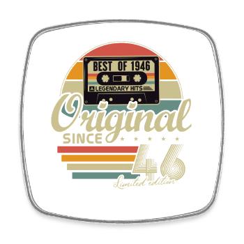 Original 1946 Jahrgang Vintage Geburtstag Retro - Viereckiger Kühlschrankmagnet - Weiß - Vorne