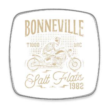 Bonneville Salt Flats Moto Anniversaire 1982 - Magnet carré - blanc - Devant