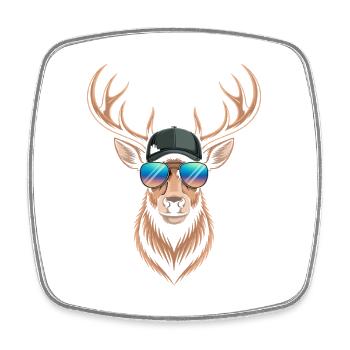Deer with antlers - Square fridge magnet - white - Front