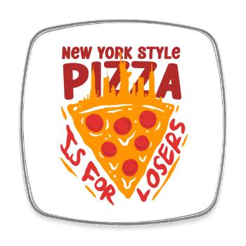 Plat profond Pizza Chicargo - Magnet carré - blanc - Devant