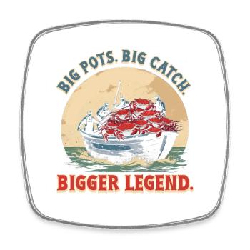 Alaska King Crab Big Pots Big Catch - Square fridge magnet - white - Front