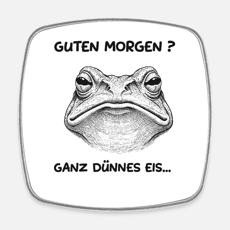 Glace mince - Magnet carré - blanc