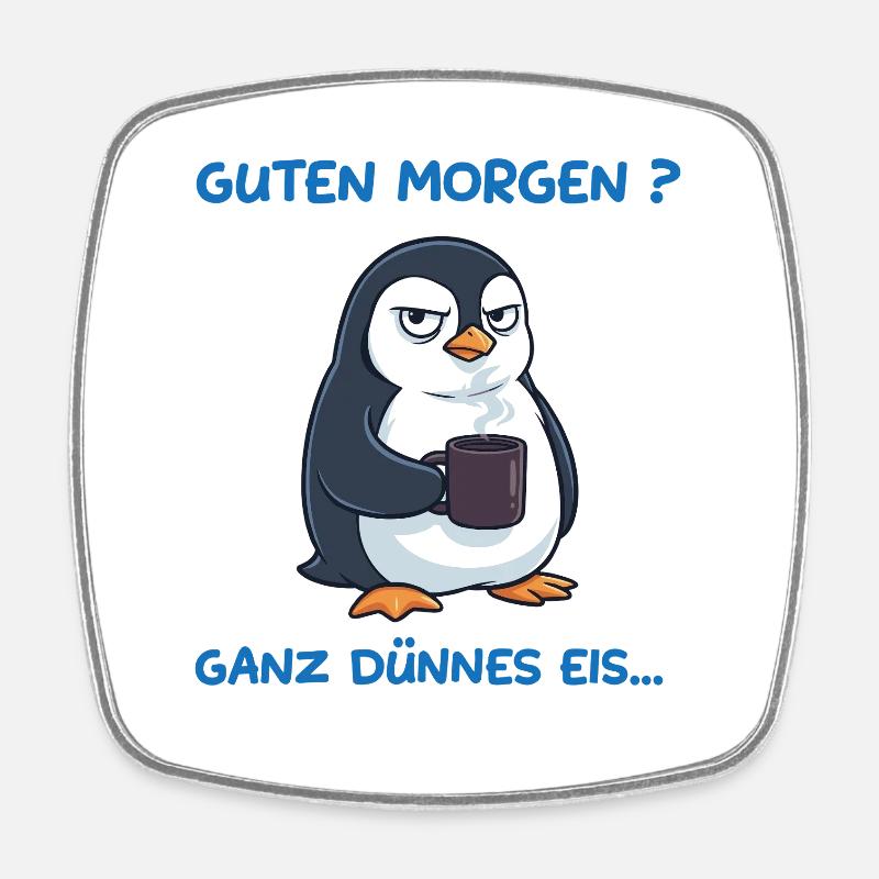 Dünnes Eis Mood - Viereckiger Kühlschrankmagnet - Weiß