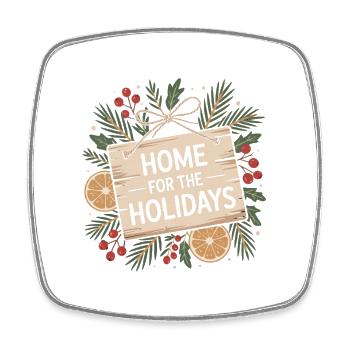 Motif de Noël rustique - Magnet carré - blanc - Devant