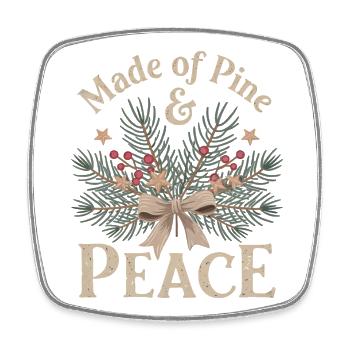 Motif de Noël naturel - Magnet carré - blanc - Devant