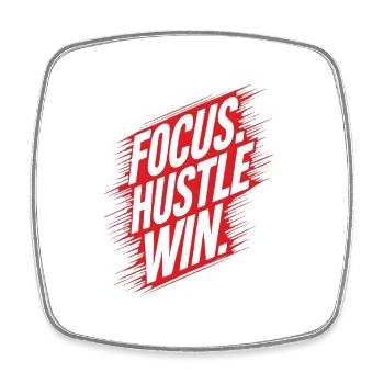 Fokus Hustle Win - Viereckiger Kühlschrankmagnet - Weiß - Vorne