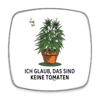 Tag 92 – immer noch keine Tomaten - Viereckiger Kühlschrankmagnet - Weiß - Vorne