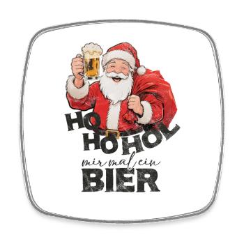 Santa sagt hol mir mal ein Bier - Viereckiger Kühlschrankmagnet - Weiß - Vorne