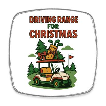 Driving Range für Weihnachten Golf Fun Urlaub - Viereckiger Kühlschrankmagnet - Weiß - Vorne