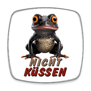 FROSCH NICHT KÜSSEN - Viereckiger Kühlschrankmagnet - Weiß - Vorne