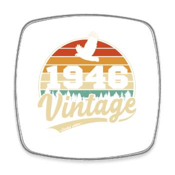 80 Years 1946 Vintage Retro Birthday Gift - Square fridge magnet - white - Front