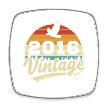10 Years 2016 Vintage Retro Birthday Gift - Square fridge magnet - white - Front