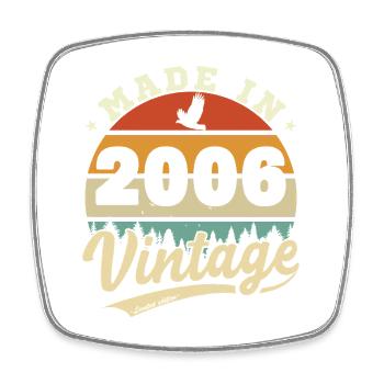 20 Jahre 2006 Vintage Retro Geburtstagsgeschenk - Viereckiger Kühlschrankmagnet - Weiß - Vorne