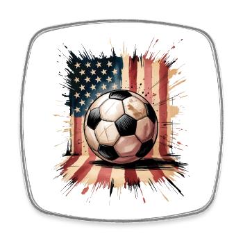 États-Unis de football - Magnet carré - blanc - Devant