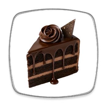 Chocolate cake - Square fridge magnet - white - Front