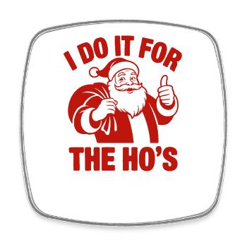Santa Pun Tee - Square fridge magnet - white - Front