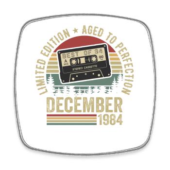 December 1984 - Anniversary December 1984 - Square fridge magnet - white - Front