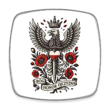 Polish Eagle God Honor Homeland Design - Square fridge magnet - white - Front