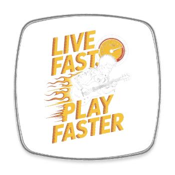 Play Faster Punk Rock Music - Square fridge magnet - white - Front