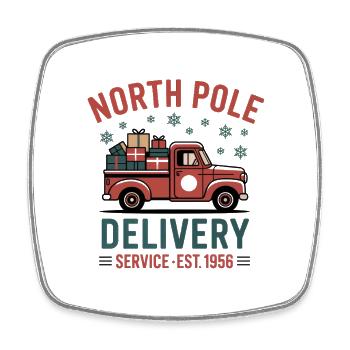 Vintage Christmas Mail - Square fridge magnet - white - Front