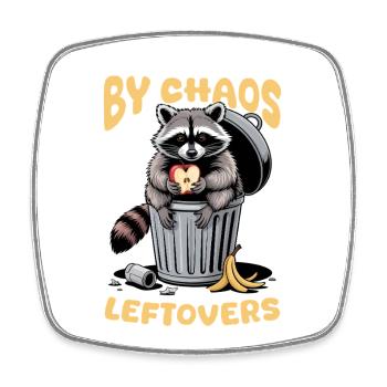 Funny Raccoon - Viereckiger Kühlschrankmagnet - Weiß - Vorne