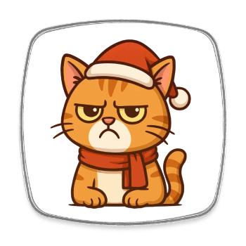 Grumpy Christmas hangover - Square fridge magnet - white - Front