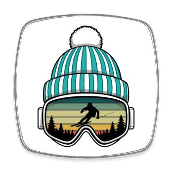 Retro Après Ski Party Crew Schnee Skifahren Ski - Viereckiger Kühlschrankmagnet - Weiß - Vorne
