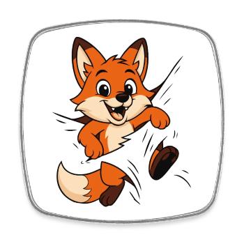 Süßer Comic Fuchs – Kinder & Tierliebhaber Motiv - Viereckiger Kühlschrankmagnet - Weiß - Vorne
