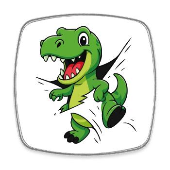 Comic Dino – Für kleine Forscher & Entdecker - Viereckiger Kühlschrankmagnet - Weiß - Vorne
