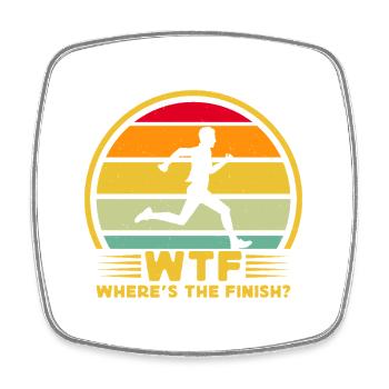 Running Run Where ́s The Finish Marathon Runner - Square fridge magnet - white - Front