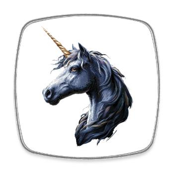 Licorne Poney Cavalier Chevaux Équitation Licornes - Magnet carré - blanc - Devant
