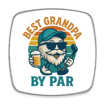 Best Grandpa By Par Funny Golf Männer Frauen Golfer - Viereckiger Kühlschrankmagnet - Weiß - Vorne