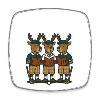 Fa La La La Fore Funny Golf Christmas Reindeer - Square fridge magnet - white - Front