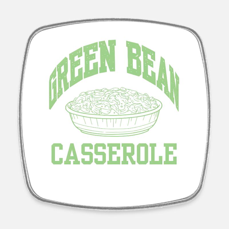 cool Casserole Haricots Verts - Magnet carré - blanc