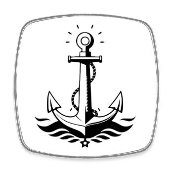 Anker Seeman Matrose Naorddeutschland Geschenk - Viereckiger Kühlschrankmagnet - Weiß - Vorne