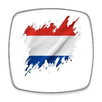 Drapeau néerlandais, style déchiré - Magnet carré - blanc - Devant