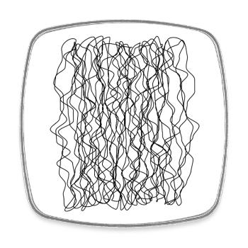 Conception de lignes tourbillonnantes - Magnet carré - blanc - Devant
