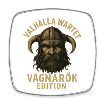 Valhalla attend les Vikings de l’édition Vagnarök - Magnet carré - blanc - Devant