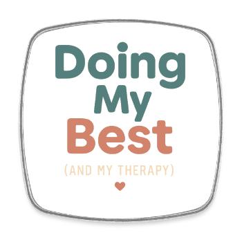 Self Care, Healing In Progress, Rest, Soft - Square fridge magnet - white - Front