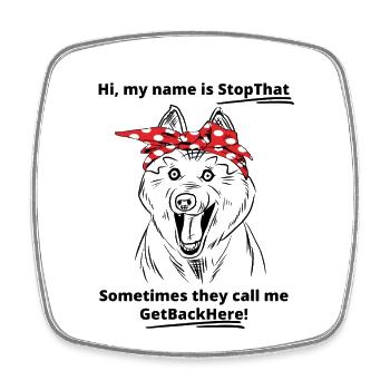 Drôle Sibérien Husky Chien Maman Mignon Husky Amant - Magnet carré - blanc - Devant