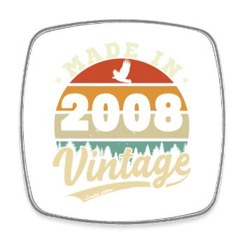 18 Jahre 2008 Vintage Retro Geburtstagsgeschenk - Viereckiger Kühlschrankmagnet - Weiß - Vorne