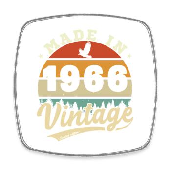 60 Jahre 1966 Vintage Retro Geburtstagsgeschenk - Viereckiger Kühlschrankmagnet - Weiß - Vorne