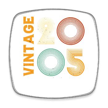Cadeau d'anniversaire né en 2005 Légende Vintage - Magnet carré - blanc - Devant