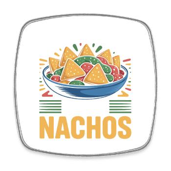 Tortilla Taco Mexikanisches Essen Nachos - Viereckiger Kühlschrankmagnet - Weiß - Vorne