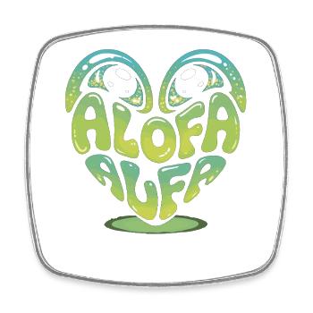 Chemise grenouille cool à l’ambiance tropicale – ALOFA - Magnet carré - blanc - Devant